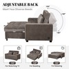 61.4" Polyester Sleeper Bed , Polyesterll Out Sofa Bed Couch attached two throw pillows,Dual USB Charging Port and Adjustable Backrest for Living Room - 4 of 4