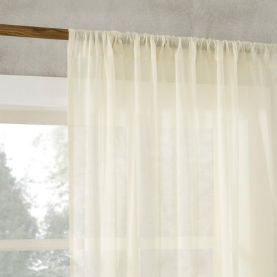 Cream Sheer Cotton Rod Pocket Window Panel 50"x96"