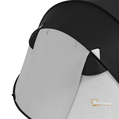 Black Three-Person Dome Camping Tent with Vestibule and Carry Bag