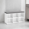 Cushion, Shoe Storage 6 Compartments and 3 Adjustable Shelves Entryway Bench with Padded Seat, for Bedroom, Closet, Living Room - 4 of 4