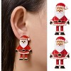 Santa Claus Stud Earrings for Women, Christmas Jewelry Gift. - 3 of 4
