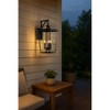 ALOADECOR Classic Outdoor Wall Lantern Matte Black Wall Sconce with Clear Tempered Glass Open Bottom Wall Mount Light Fixture for Entryway - 3 of 4