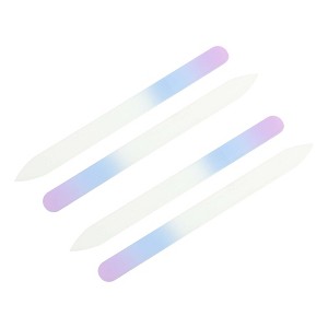 Unique Bargains Dual-Color Glass Multifunctional Nail File Manicure Tool Pink Gradient 4 Pcs - 1 of 4