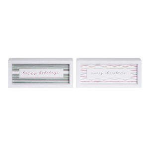 Transpac MDF Holiday Prints Rectangle Table Block Freestanding Signs for Christmas Indoor Decoration and Gift Giving - 1 of 1