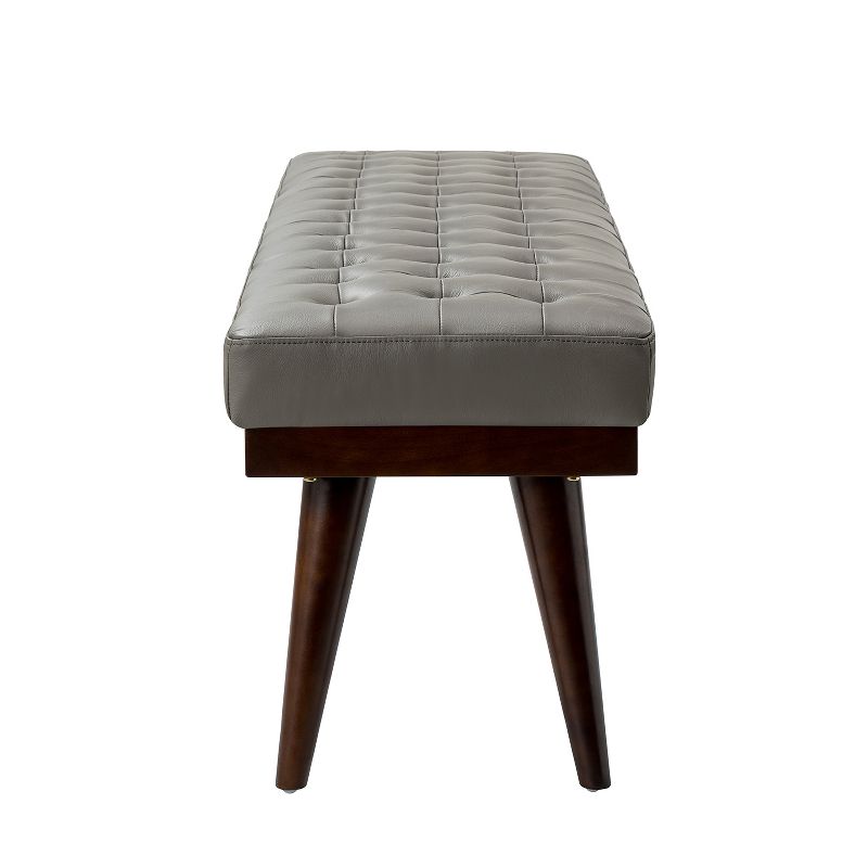 Olga 55.5" Wide Mid-century modern genuine leather Bedroom Bench |ARTFUL LIVING DESIGN, 5 of 10