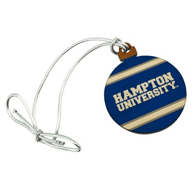 Hampton University HU Stripes Mini Small Tiny Wood Christmas Tree Holiday Ornament