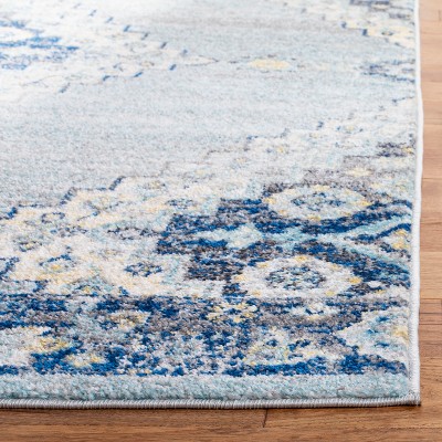 Elegant Gray and Cream Reversible Easy-Care Area Rug, 6'7" x 9'2"