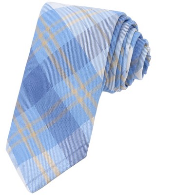 INSPIRE CHIC Plaid Woven Self-tied Striped Skinny Necktie 2.8" for College Graduation Campus 1 Pc