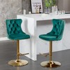 Lyngins Modern 2-Piece Adjustable Height Counter Height Bar Stool, Velvet Swivel Counter Stools, Upholstered Bar Stools with Black Base for Kitchen - 2 of 4