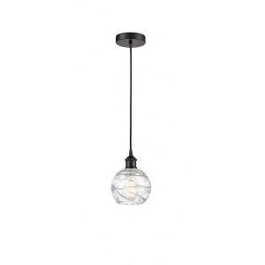 Athens Deco Swirl - 1 Light Mini Pendant In Industrial Style-8.75 Inches Tall and 6 Inches Wide - 1 of 1