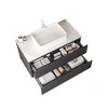 FAMYYT 36 in. Single Sink Floating Gray Bath Vanity with White Artificial Marble Top, Soft-close Drawers - 4 of 4