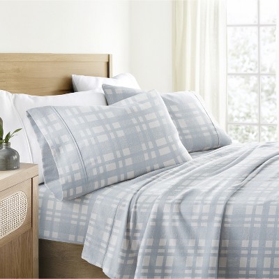 Classic Plaid Cotton Flannel Sheets,  4PC Super Soft Bed Sheets, Easy Care, Classic Plaid Design - Becky Cameron