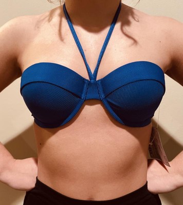Women's Tie Detail Underwire Bikini Top - Shade & Shore™ Teal Blue Shine  34dd : Target