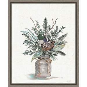 Amanti Art Seasonal Charm Greenery I (Christmas Vase) by Anne Tavoletti Canvas Wall Art Print Framed 16 x 20-in. - 1 of 4