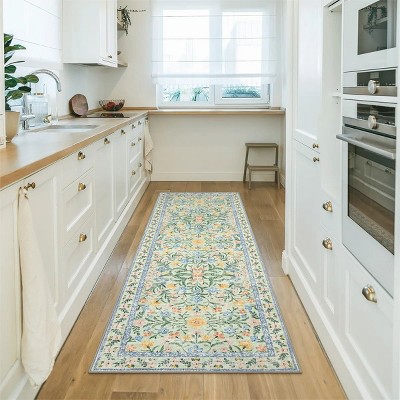 Lahome Machine Washable Back to College Series Eastern Floral Plant Floor Mat-Soft Rug for Living Room, School, Bedroom, or Entryway