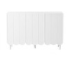 Okak Accent Cabinet, Shoe Cabinet with Three Carved Patterns Doors, Shoe rack for Entryway, Living Room, Hallway, White - 3 of 4
