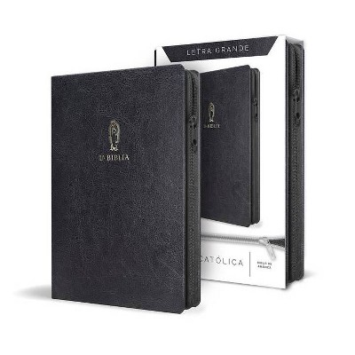 La Biblia Católica En Español: Tamaño Grande, Letra Grande. Símil Piel Negra, Co N Cremallera / Catholic Bible Black Leathersoft with Zipper