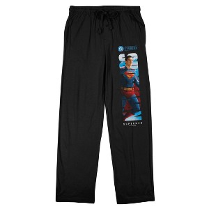 Superman Movie 2025 Character in Logo on Black Adult Sleep Pant - 1 of 4