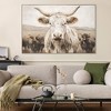 White Highland Cow Canvas Wall Art,Modern Minimalist Animal Art Print for Living Room Bedroom Decor,Wall Decor picture Oil painting - 3 of 4