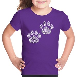 LA Pop Art Girl's Word Art T-shirt - Cat Mom - 1 of 4