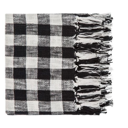 Piccocasa Plaid Flannel Fleece Buffalo Soft Plush Blankets Black And White  50 *60 : Target