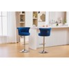 Grungis Velvet Adjustable Bar Stools Set of 2,Counter Stools with Silver Plated Metal Legs and Chrome Nailhead,Kitchen Chair for Kitchen Island - 2 of 4