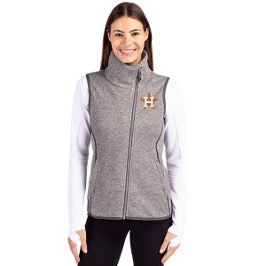 Houston Astros Cutter & Buck Mainsail Sweater Knit Womens Asymmetrical Vest - 1 of 1