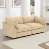 2 Seater Sofa With Polyesterll out Storage Drawers Under Each Seat, ,2-Seat Loveseat With Excellent Storage Space, Suitable for Small Living Rooms - 4 of 4