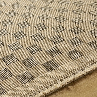 Hauteloom Jurek Beige & Brown Checkered Area Rug