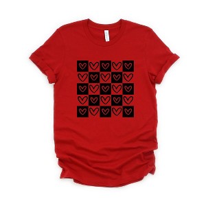 Simply Sage Market Heart Checkerboard Short Sleeve Graphic Tee - 1 of 4
