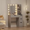 GustoWave Makeup Vanity Desk with Mirror & Lights, Girls Vanity Table with 4 Drawers, Small Dressing Table for Bedroom, Teens & Women - 4 of 4