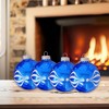 Glass Christmas Tree Ornaments - 67mm/2.63" [4 Pieces] Decorated Balls from Christmas by Krebs Seamless Hanging Holiday Decor - 3 of 4
