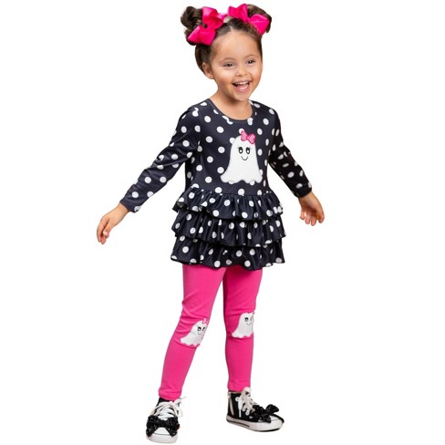 Kids Halloween Apparel  Ghost Top And Legging Set - Mia Belle Girls