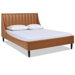 Sandy Wilson Home Aspen Vertical Tufted Headboard Platform Bed Set, Queen - 1 of 4