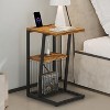 Heybly Side Table Set of 2, C Shaped Nightstand End Sofa Table with Charging Station - 2 of 3