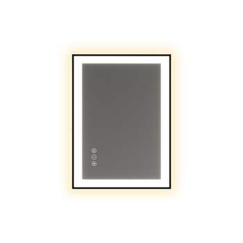 Organnice Black Frame Anti-Fog Dimmable Vanity Bathroom Mirror with Backlit and Front Light