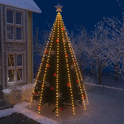 vidaXL LED Light Ropes & Strings Christmas Tree Net Lights, Warm White, 500 LEDs, 196.9" Tree Height, Waterproof for Indoor & Outdoor Use