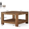 Lantine 2-Tier Solid Wood Coffee Table, 31.5" Square Farmhouse Center Table Tea Cocktail Table for Living Room, Small Space - 3 of 4