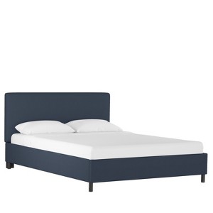 Twin Upholstered Platform Bed Linen Navy - Project 62 , Linen Blue