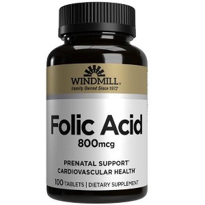 Windmill Folic Acid 800 mcg - 100 Tablets - 1 of 2