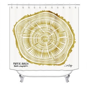 Gold Tree Rings Art Shower Curtains for Bathroom Waterproof Fabric Bath Curtain Durable Soft Stylish Bathroom Decor 72x72 Inch - 1 of 1