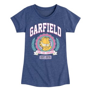 Girls' - Garfield - Collegiate Fitted Short Sleeve Graphic T-Shirt - 1 of 4