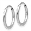 Black Bow Jewelry 1.5mm, 14k White Gold Endless Hoop Earrings, 13mm (1/2 Inch) - 2 of 4