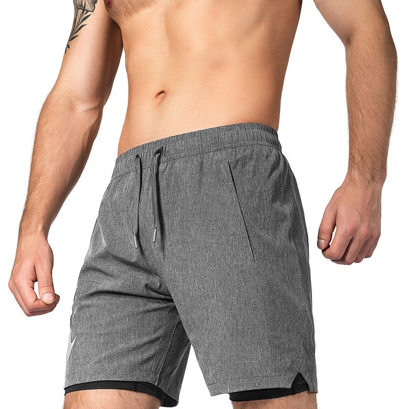 Zilpu Mens Quick Dry Athletic Performance Shorts with Zipper Pocket (7 inch), 3 of 7