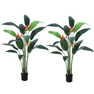 Artificial Bird of Paradise Tree Fake Palm Tree for Indoor Outdoor Modern Decor Faux Plants for Home Office Perfect Housewarming Gift - 1 of 4