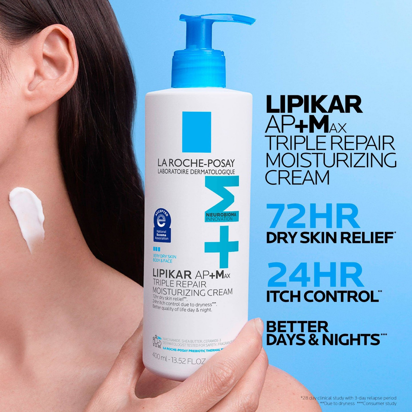 Восстанавливающий крем для тела и лица La Roche Posay Lipikar AP+M, 13.5 fl oz, цвет: Кремовый — фото 4