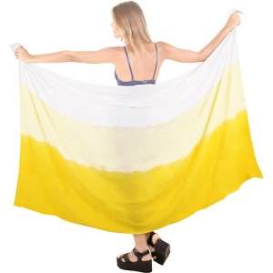LA LEELA Women's Beach Wrap Bikini Swimwear Cover up Skirt Bathing suit Summer Wraps Sarong Swimsuits for Women One Size Yellow, Tie Dye Design - 1 of 4