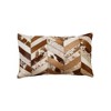 HomeRoots Set of Two 12" X 20" Brown and Natural Chevron Cowhide Lumbar Throw Pillows - 4 of 4