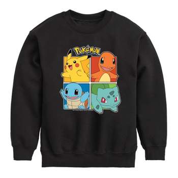 Boys' Pokemon Partner Squares Fleece Pullover Sweatshirt - Black