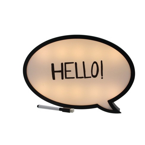 Northlight 13" Battery Operated LED Lighted Speech Bubble White Board - image 1 of 4